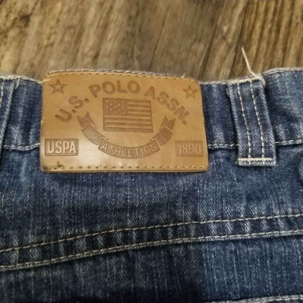 VTG US Polo Assn Jeans Youth Sz 7 Blue Denim Carpenter Baggy Hip Hop Y2K Skater - Picture 10 of 10